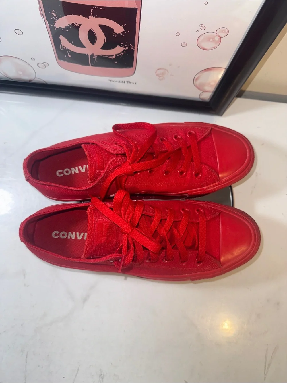 Converse All Star Unisex All-Red Low Top Canvas Sneakers - Men’s 6 or Women’s 8